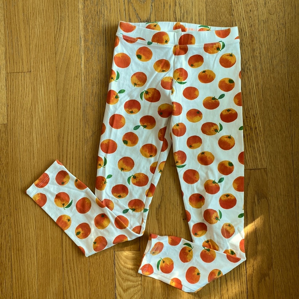 CrewCut orange print girls leggings